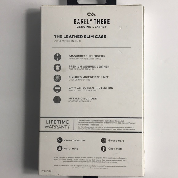 iPhone X Phone Case Barely There Genuine Leather - Picture 2 of 3
